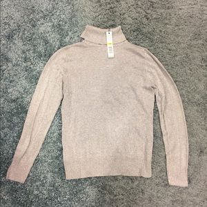 Ladies petite silver metallic sweater